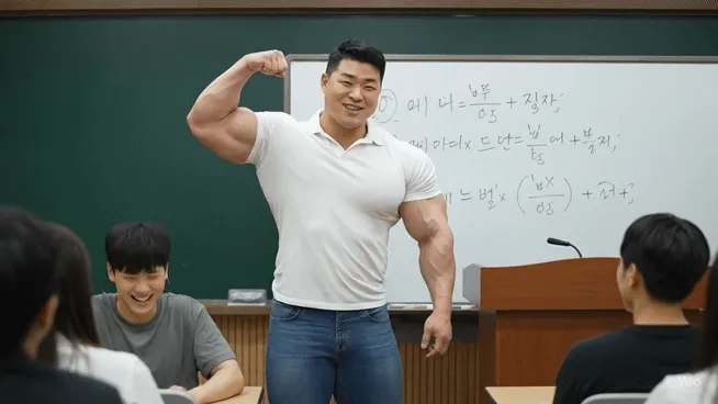 교수님 근육좀 만져봐도 될까요